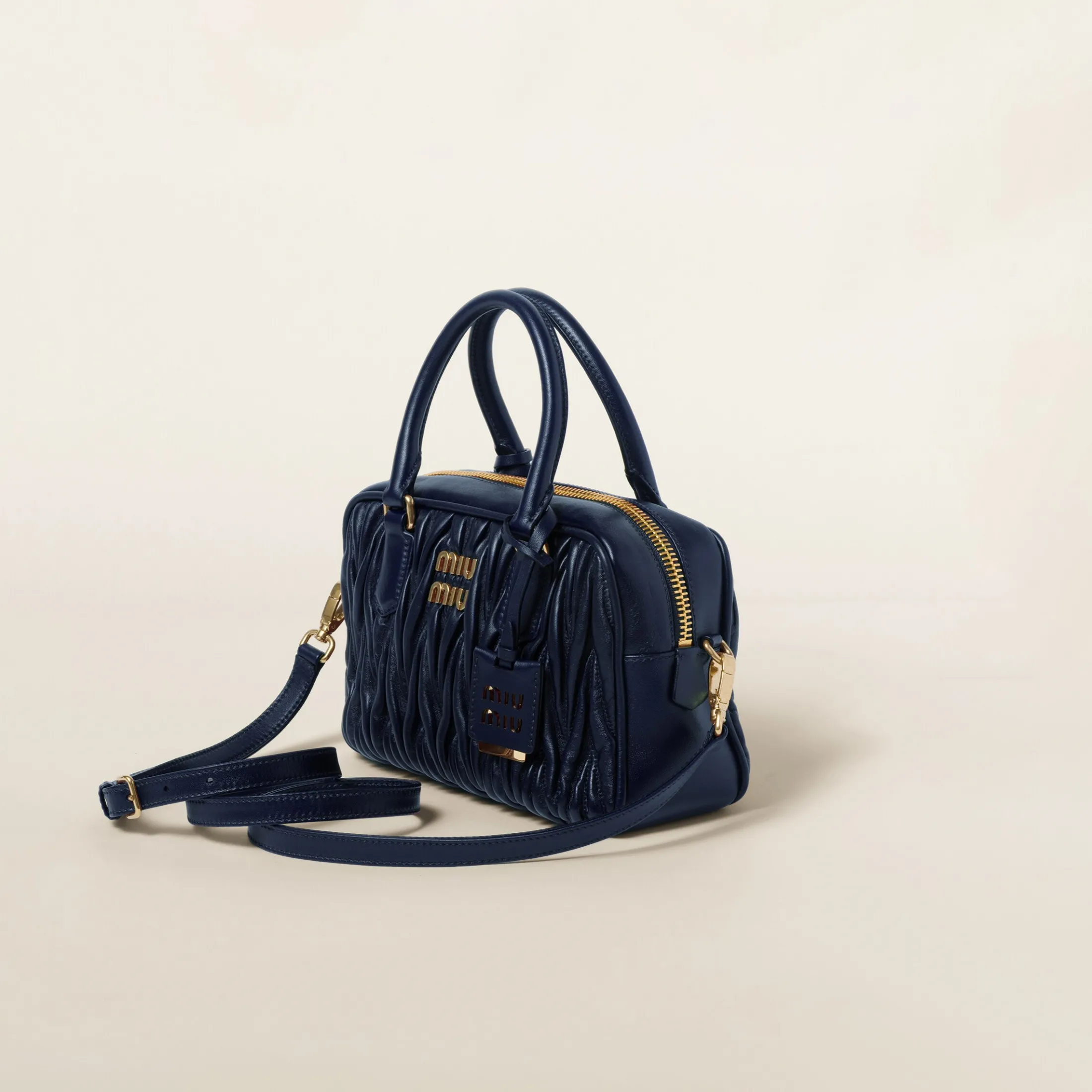 Baltic Blue Arcadie Matelassé Nappa Leather Bag | Miu Miu