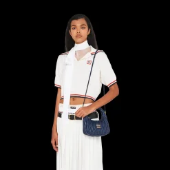 Baltic Blue Wander Matelassé Nappa Leather Hobo Bag | Miu Miu