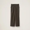Bark Brown Prince Of Wales Check Pants | Miu Miu