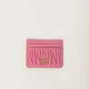 Begonia Pink Matelassé Nappa Leather Card Holder | Miu Miu