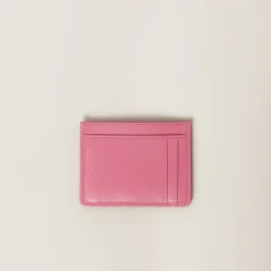 Begonia Pink Matelassé Nappa Leather Card Holder | Miu Miu