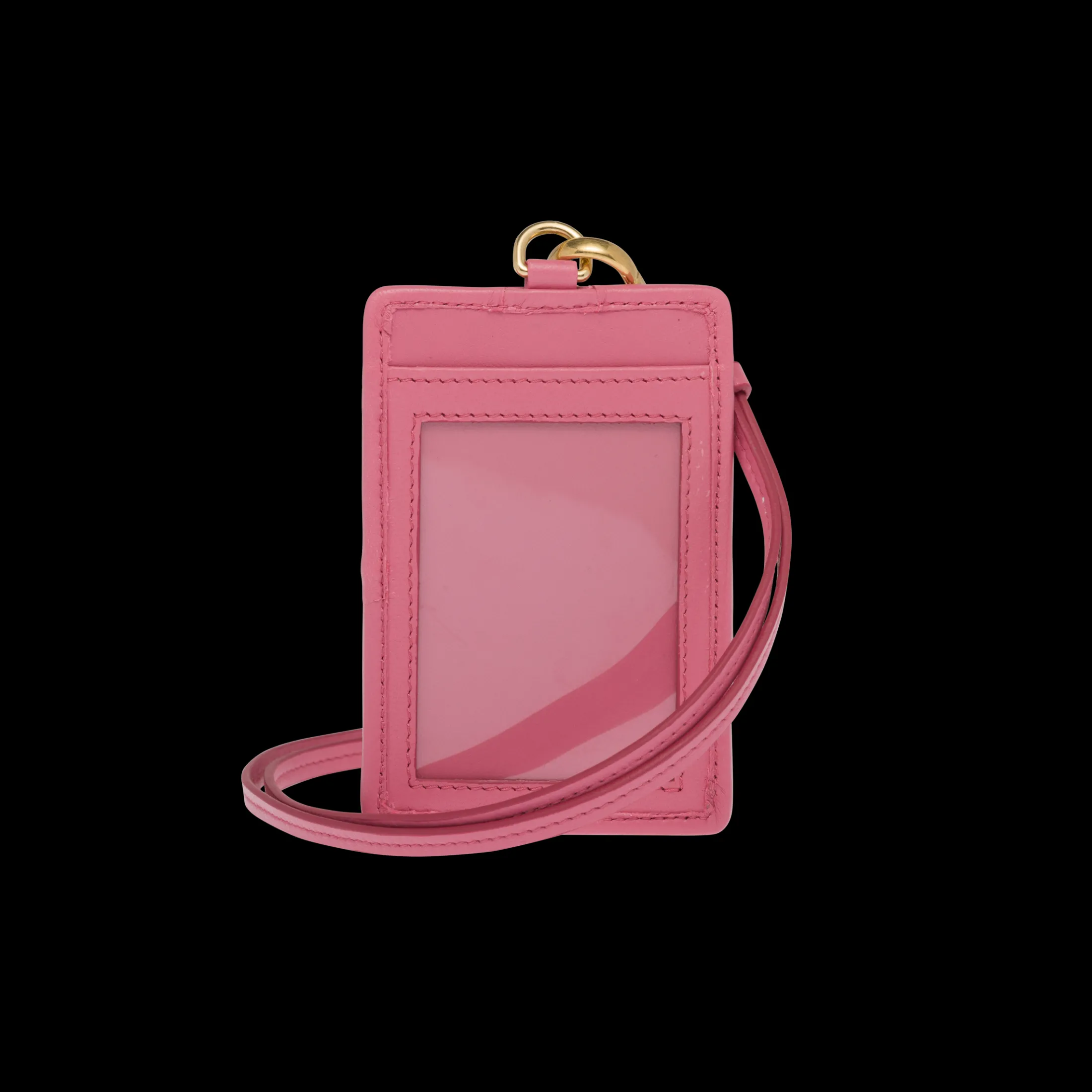 Begonia Pink Matelassé Nappa Leather Badge Holder | Miu Miu