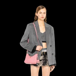 Begonia Pink Matelassé Nappa Leather Shoulder Bag | Miu Miu
