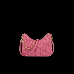 Begonia Pink Matelassé Nappa Leather Shoulder Bag | Miu Miu