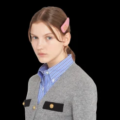 Begonia Pink Nappa Leather Hair Clip | Miu Miu