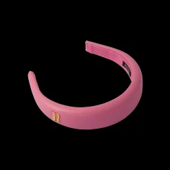 Begonia Pink Nappa Leather Headband | Miu Miu