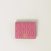 Begonia Pink Small Matelassé Nappa Leather Wallet | Miu Miu