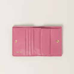 Begonia Pink Small Matelassé Nappa Leather Wallet | Miu Miu