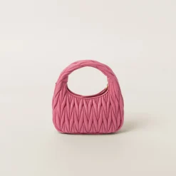 Begonia Pink Wander Matelassé Nappa Leather Hobo Bag | Miu Miu