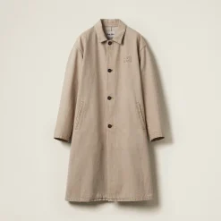 Beige Denim Coat | Miu Miu