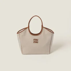 Beige/brandy Ivy Canvas Bag | Miu Miu