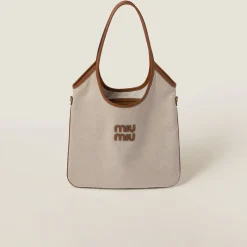 Beige/brandy Ivy Canvas Bag | Miu Miu