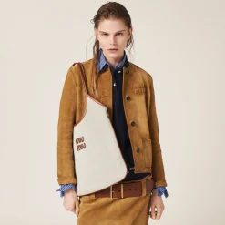 Beige/brandy Ivy Canvas Bag | Miu Miu