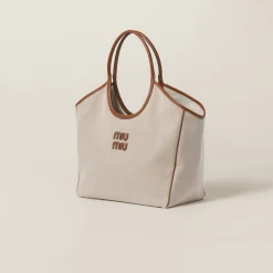 Beige/brandy Ivy Canvas Bag | Miu Miu