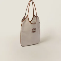 Beige/brandy Ivy Canvas Bag | Miu Miu