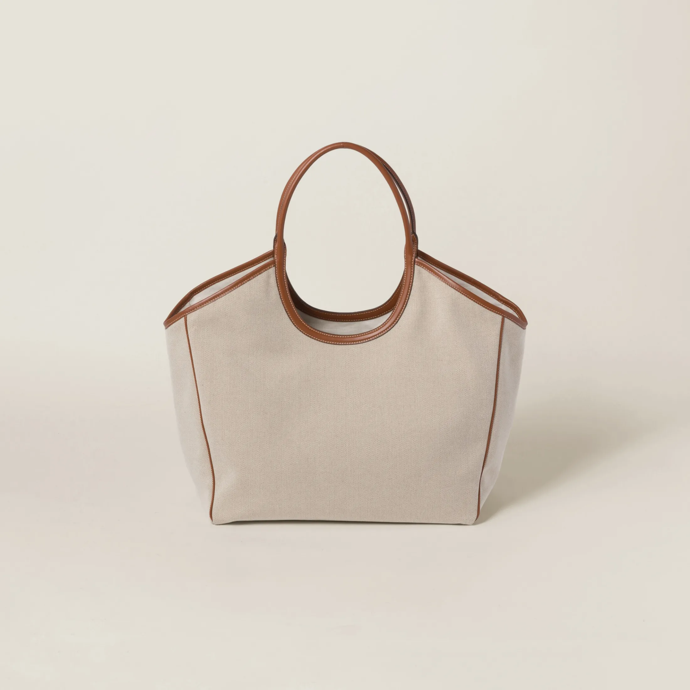 Beige/brandy Ivy Canvas Bag | Miu Miu