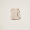 Beige/cognac Canvas Skirt | Miu Miu