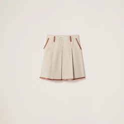 Beige/cognac Canvas Skirt | Miu Miu