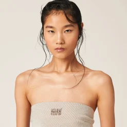 Beige/cognac Canvas Top | Miu Miu