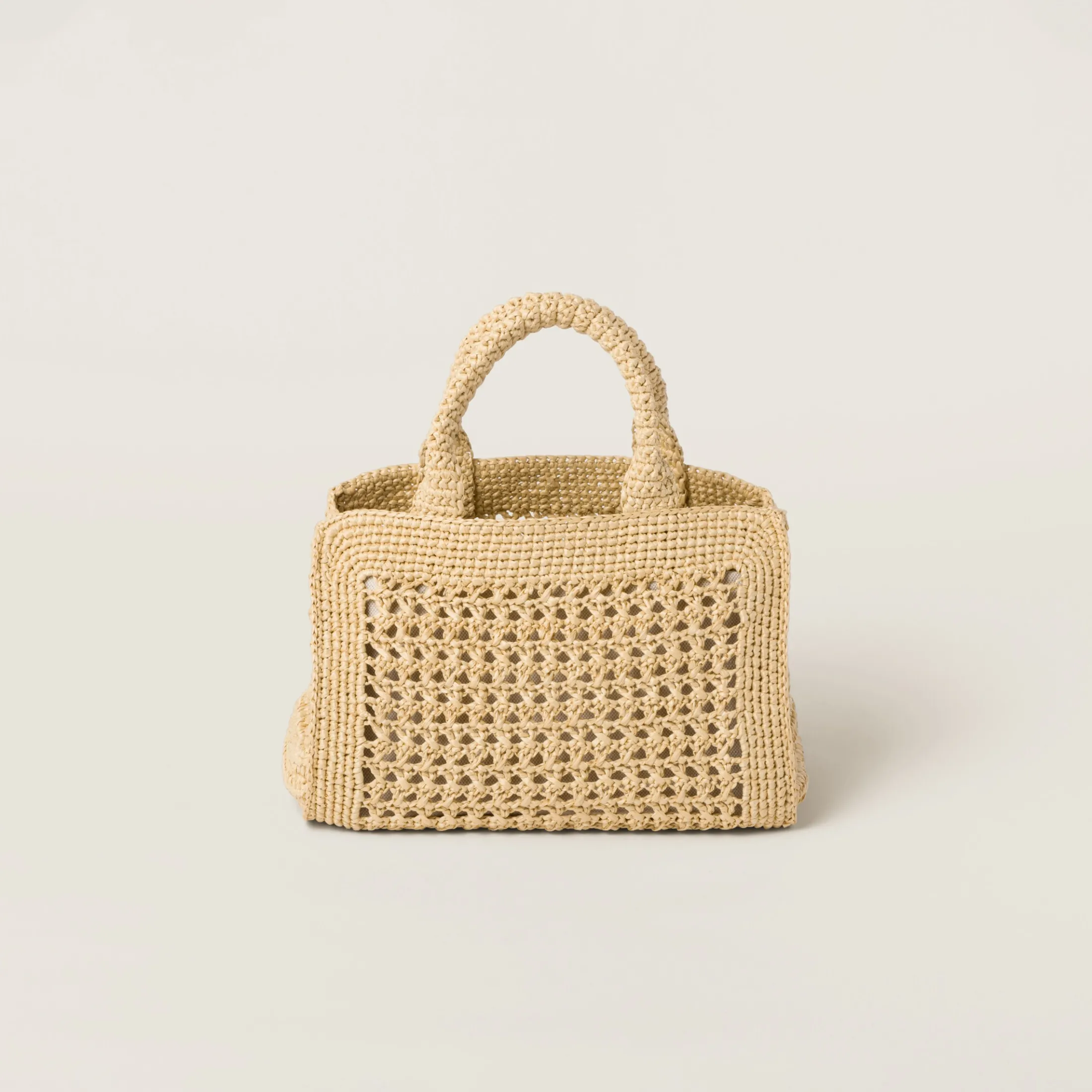 Beige/cognac Crochet Handbag | Miu Miu