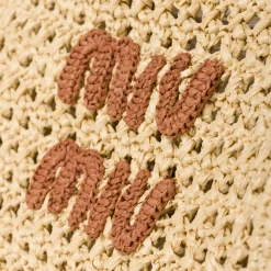 Beige/cognac Crochet Handbag | Miu Miu