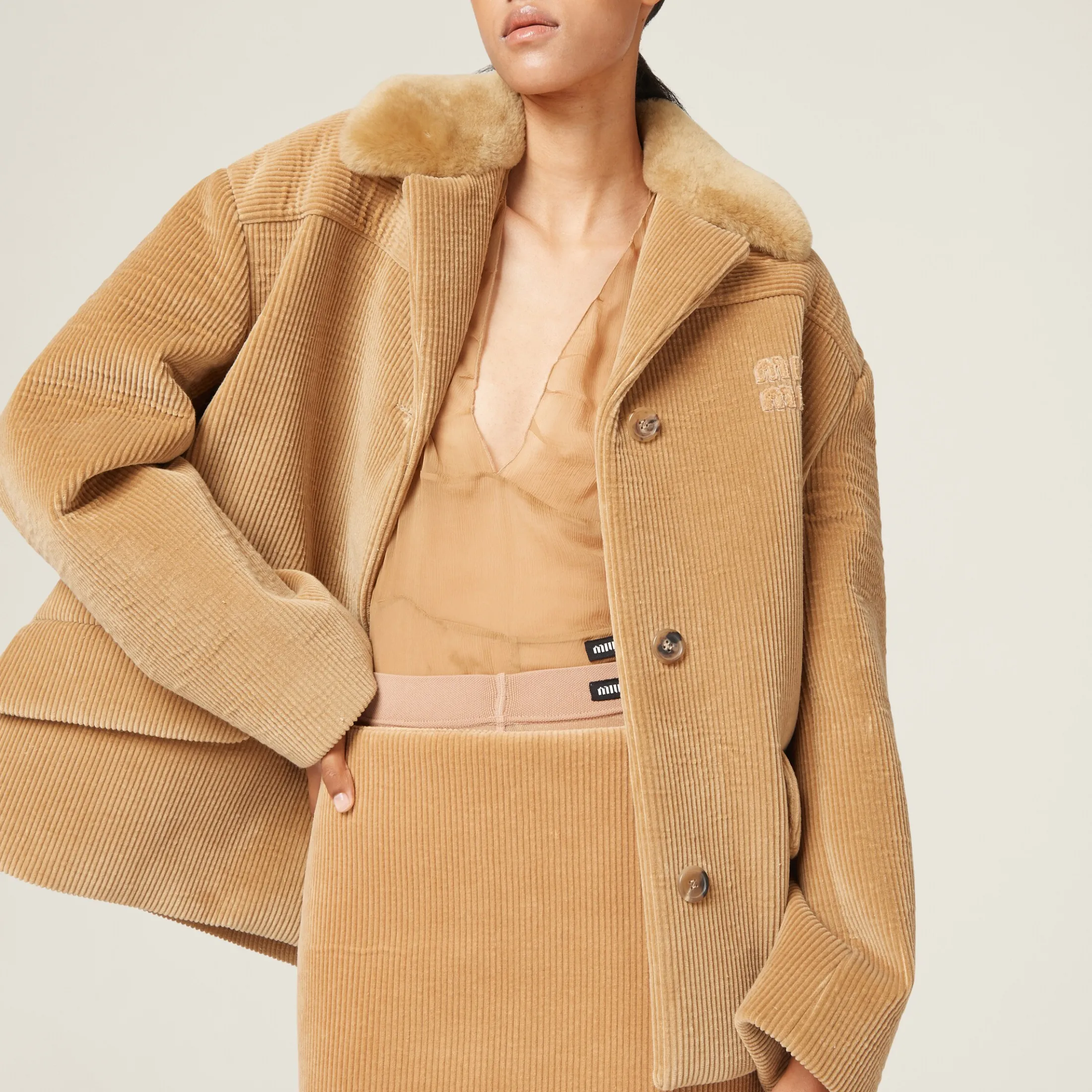 Biscuit Chiffon Top | Miu Miu