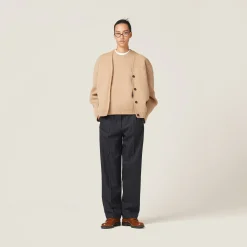 Biscuit Wool And Nylon Sweater | Miu Miu