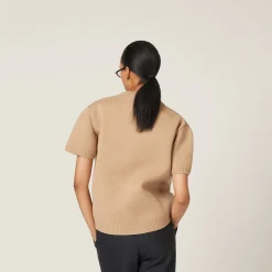 Biscuit Wool And Nylon Sweater | Miu Miu