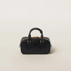 Black Arcadie Leather Bag | Miu Miu