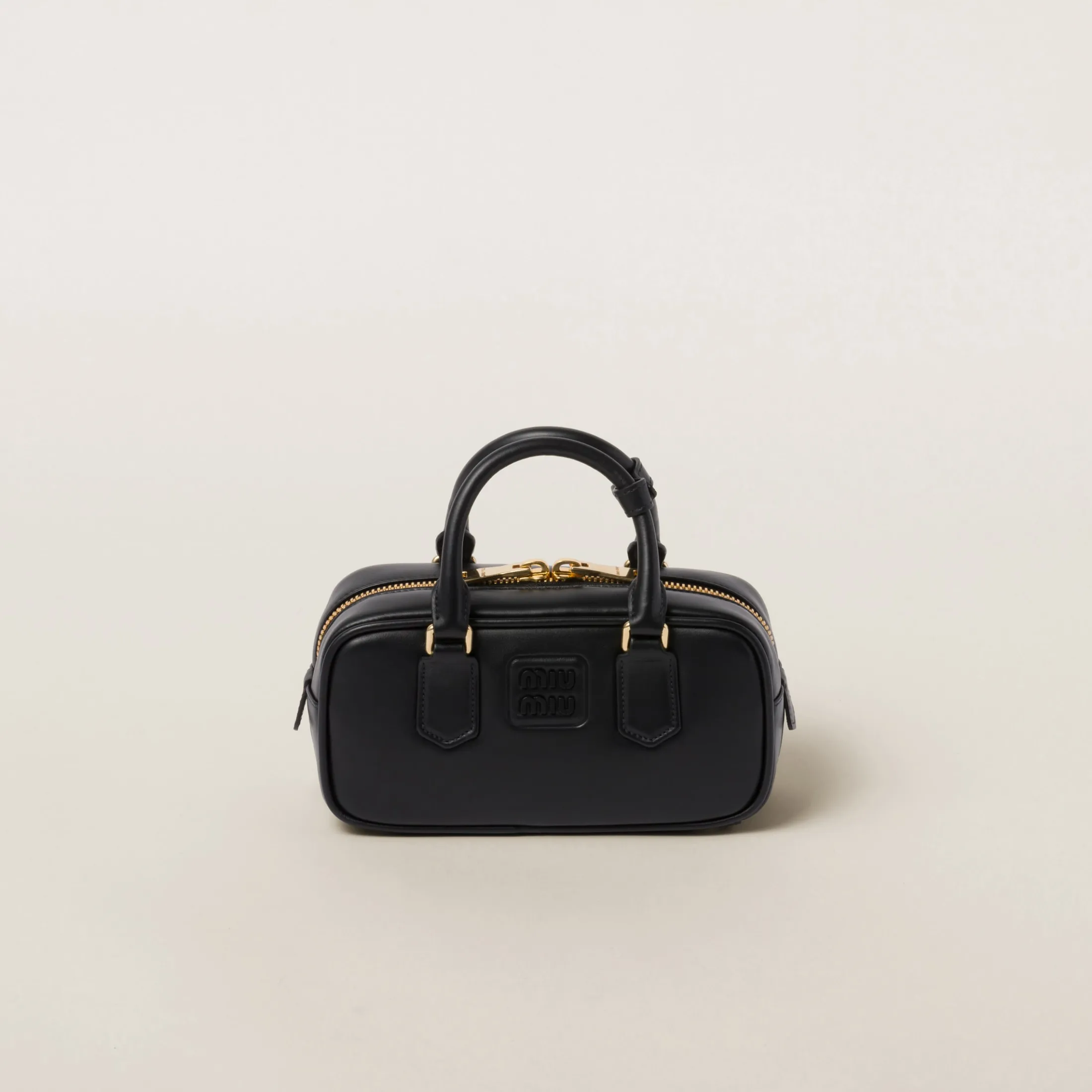 Black Arcadie Leather Bag | Miu Miu