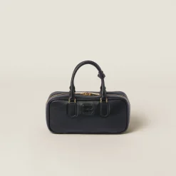 Black Arcadie Leather Bag | Miu Miu