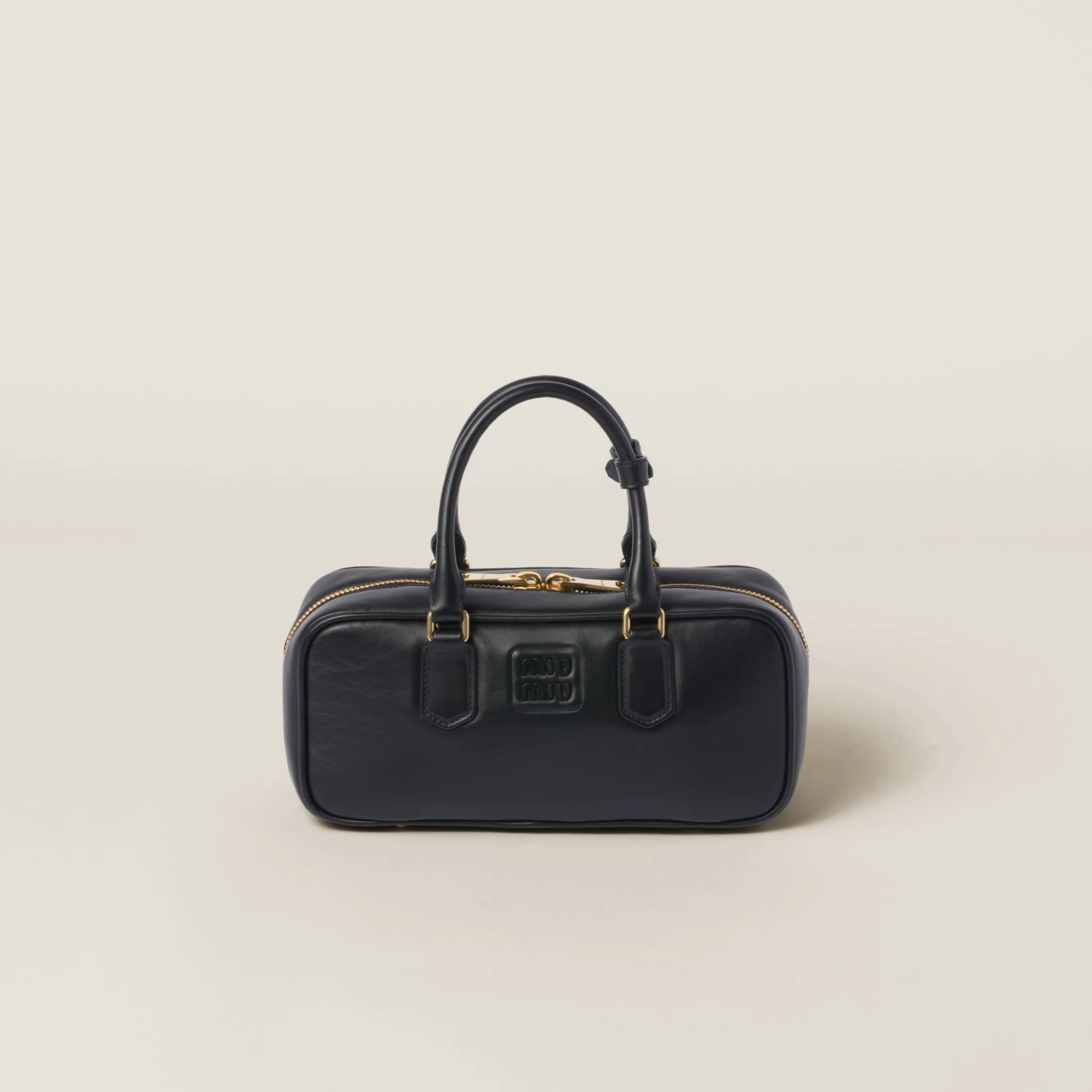 Black Arcadie Leather Bag | Miu Miu