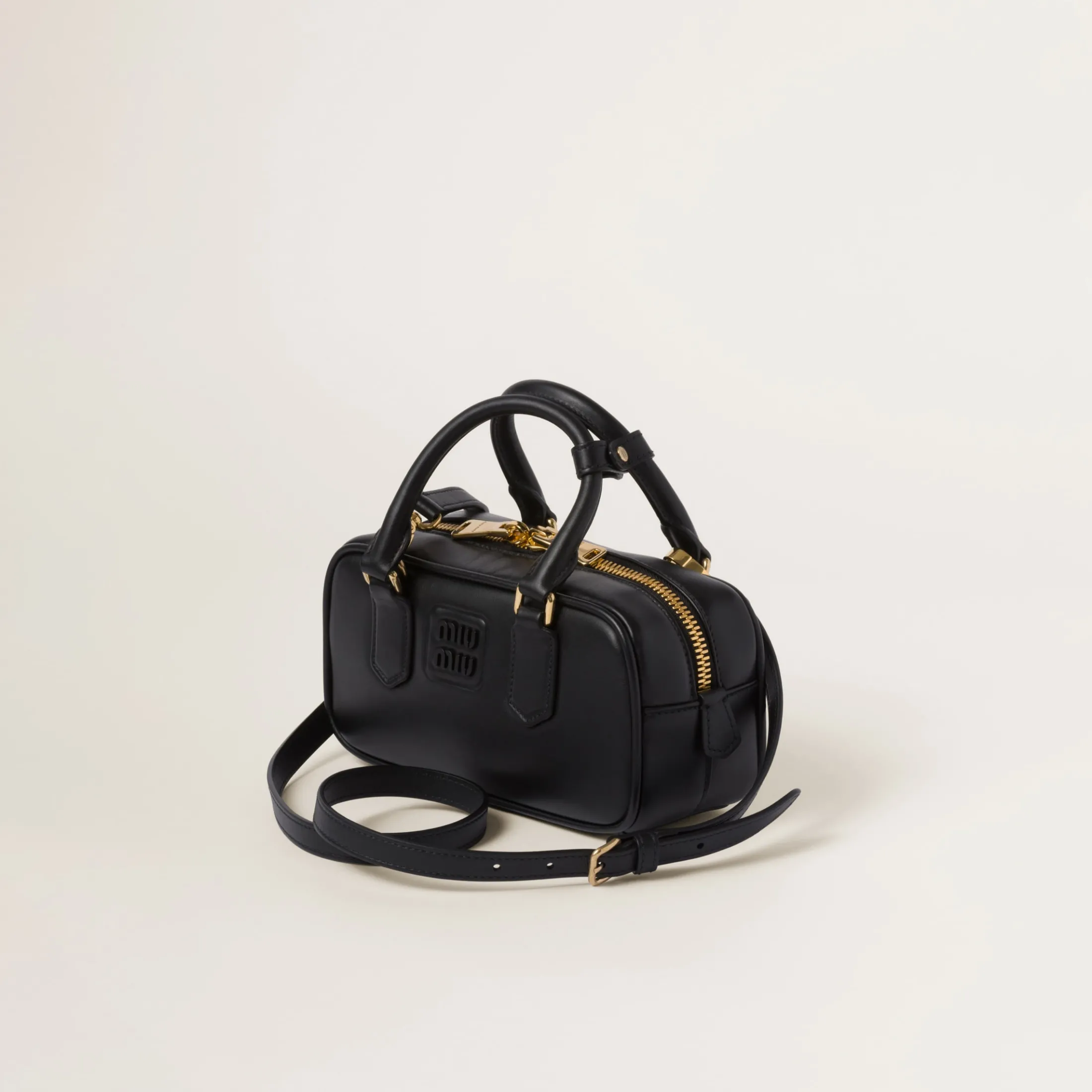 Black Arcadie Leather Bag | Miu Miu