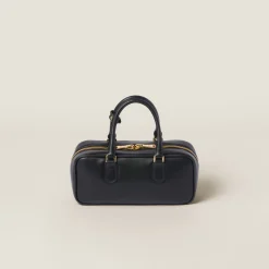 Black Arcadie Leather Bag | Miu Miu