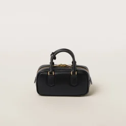 Black Arcadie Leather Bag | Miu Miu