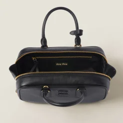 Black Arcadie Leather Bag | Miu Miu