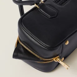 Black Arcadie Leather Bag | Miu Miu