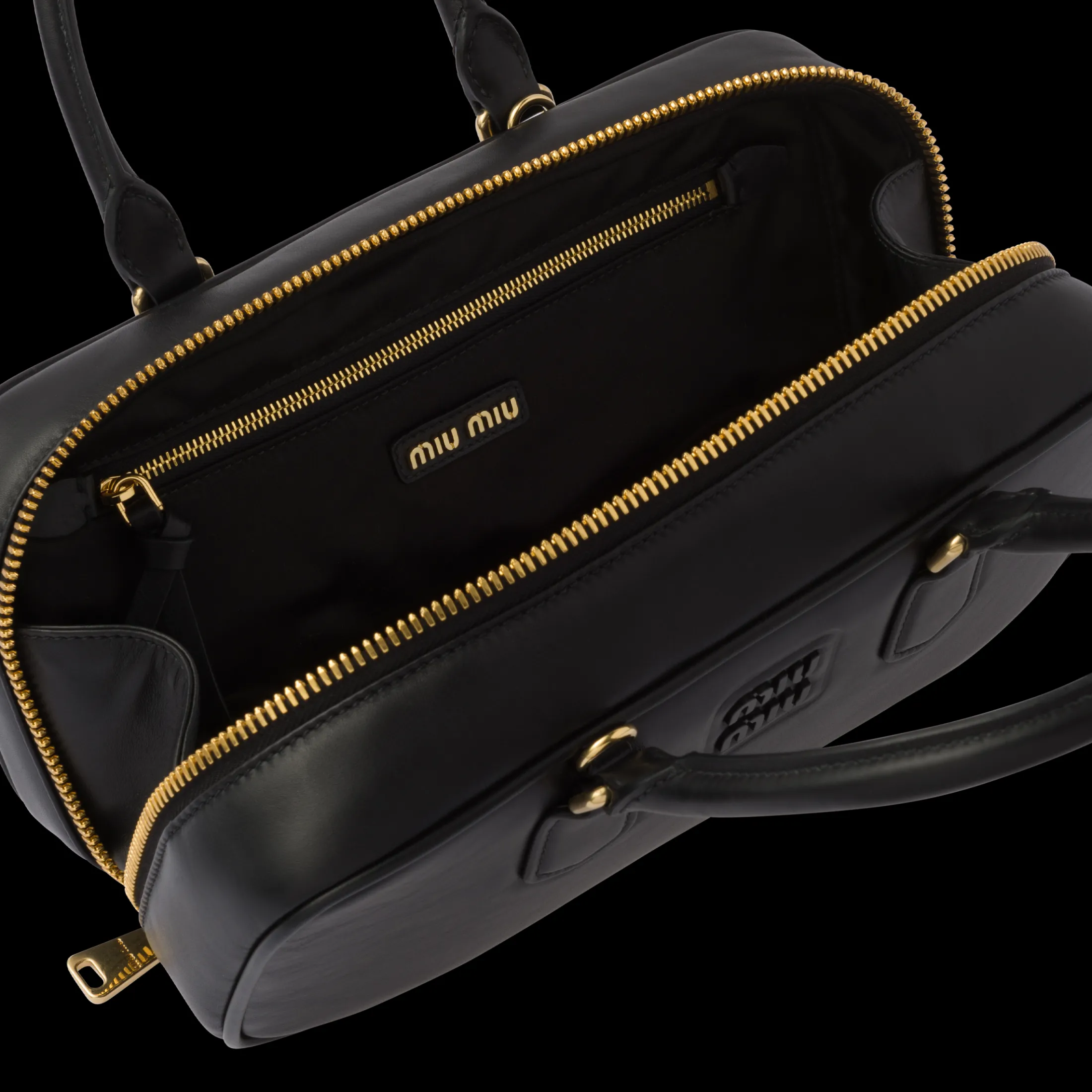Black Arcadie Leather Bag | Miu Miu