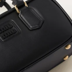 Black Arcadie Leather Bag | Miu Miu