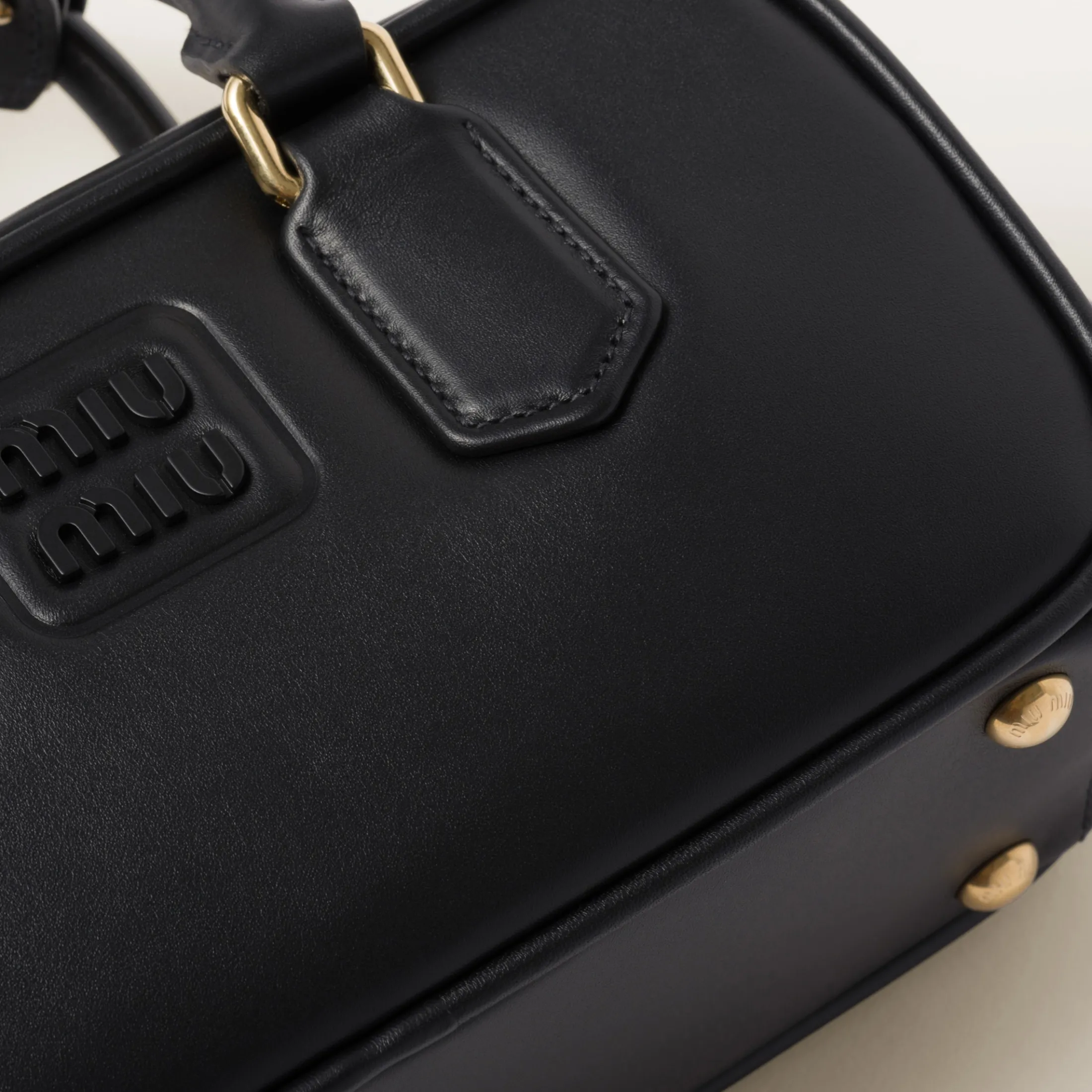 Black Arcadie Leather Bag | Miu Miu