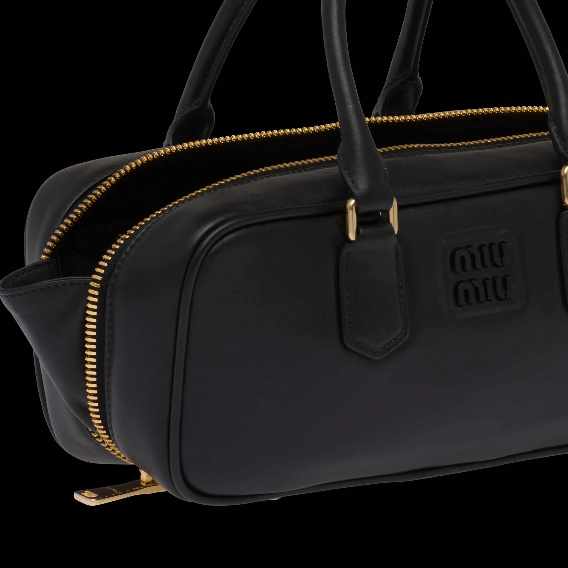 Black Arcadie Leather Bag | Miu Miu