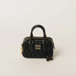Black Arcadie Matelassé Nappa Leather Bag | Miu Miu