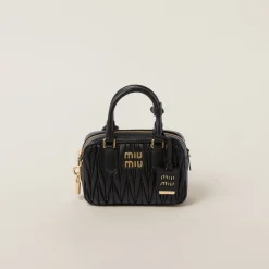 Black Arcadie Matelassé Nappa Leather Bag | Miu Miu