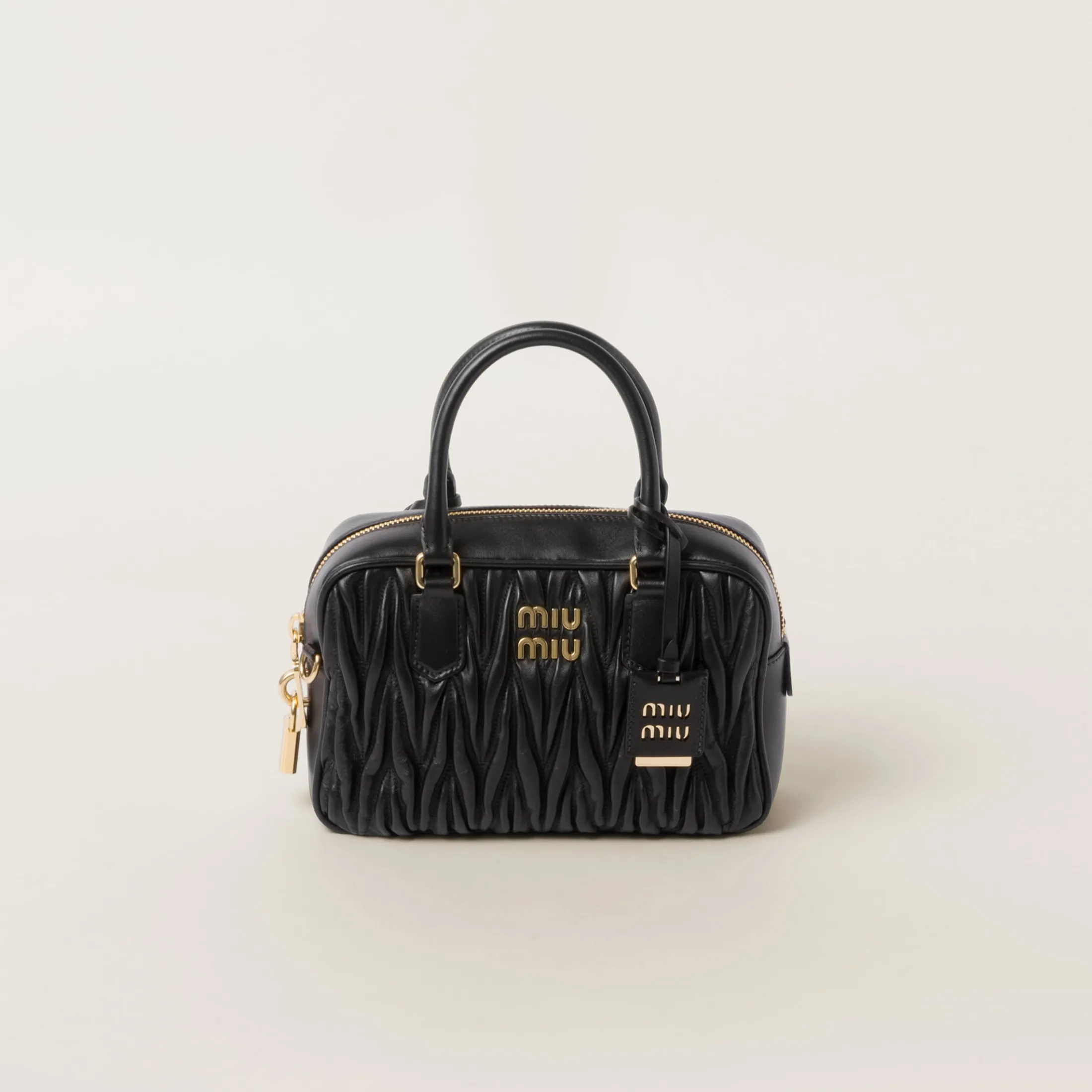Black Arcadie Matelassé Nappa Leather Bag | Miu Miu