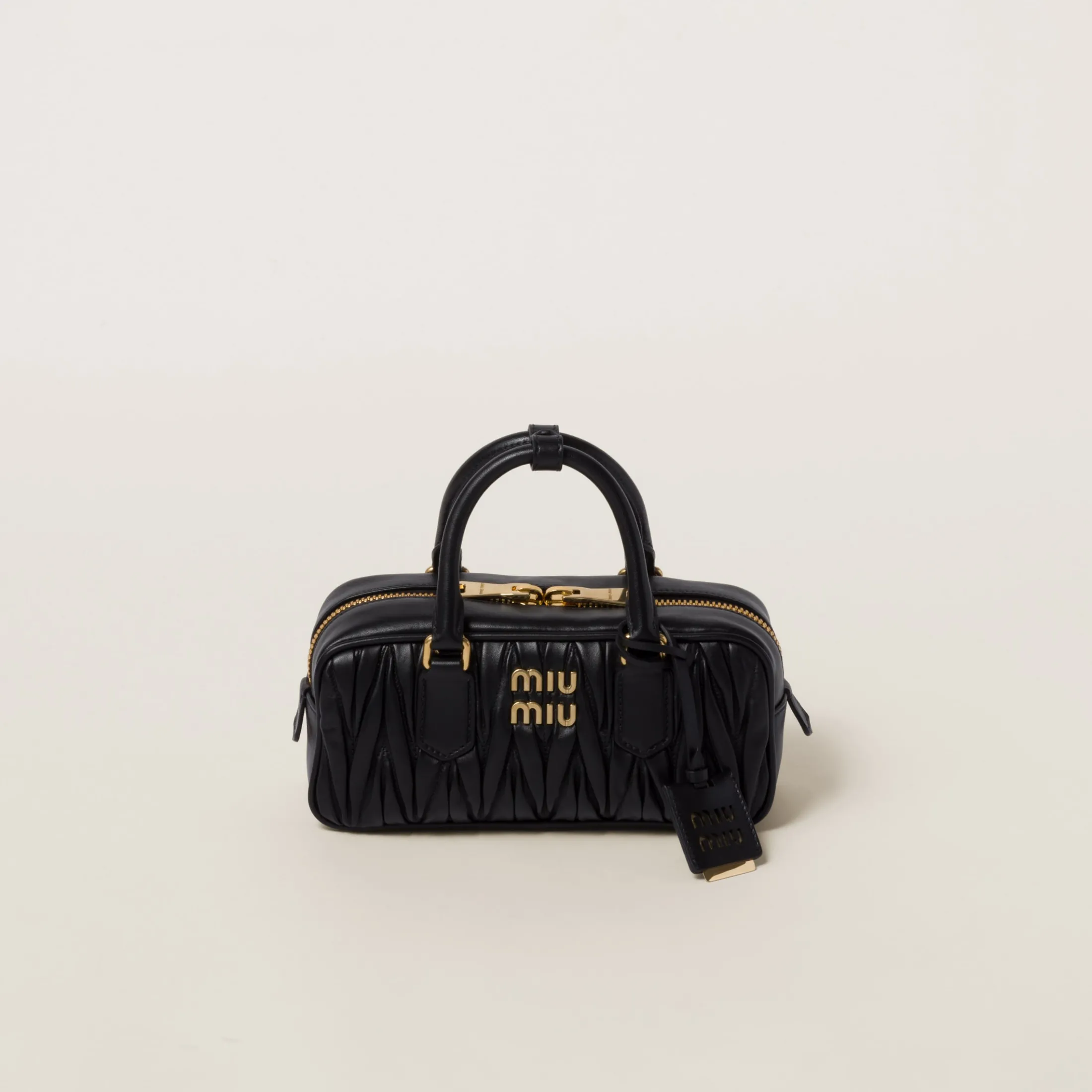Black Arcadie Matelassé Nappa Leather Bag | Miu Miu