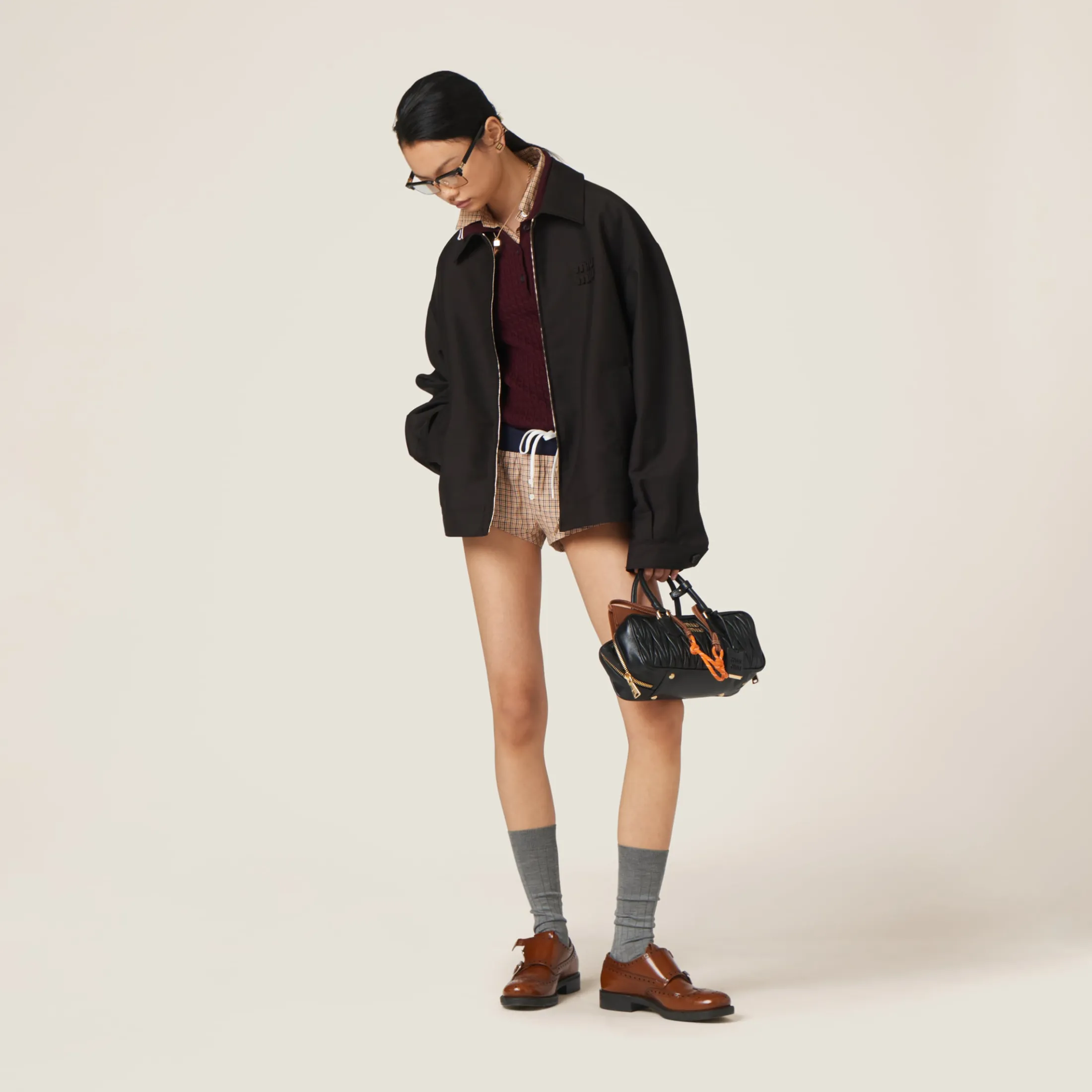 Black Arcadie Matelassé Nappa Leather Bag | Miu Miu