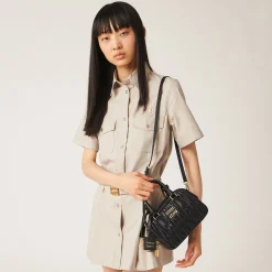 Black Arcadie Matelassé Nappa Leather Bag | Miu Miu