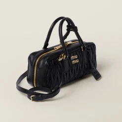 Black Arcadie Matelassé Nappa Leather Bag | Miu Miu