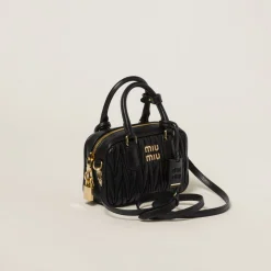 Black Arcadie Matelassé Nappa Leather Bag | Miu Miu