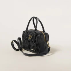 Black Arcadie Matelassé Nappa Leather Bag | Miu Miu